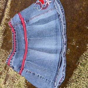 Kids size 7 Faded Glory Blue Stretch Denim Skirt - Y2K